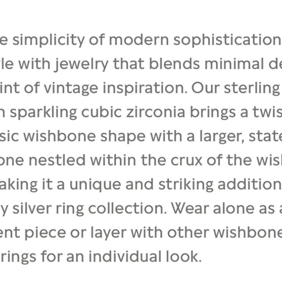 Pandora Sterling Silver with Cubic Zirconia Antique Style Wishbone Ring - Picture 7 of 7